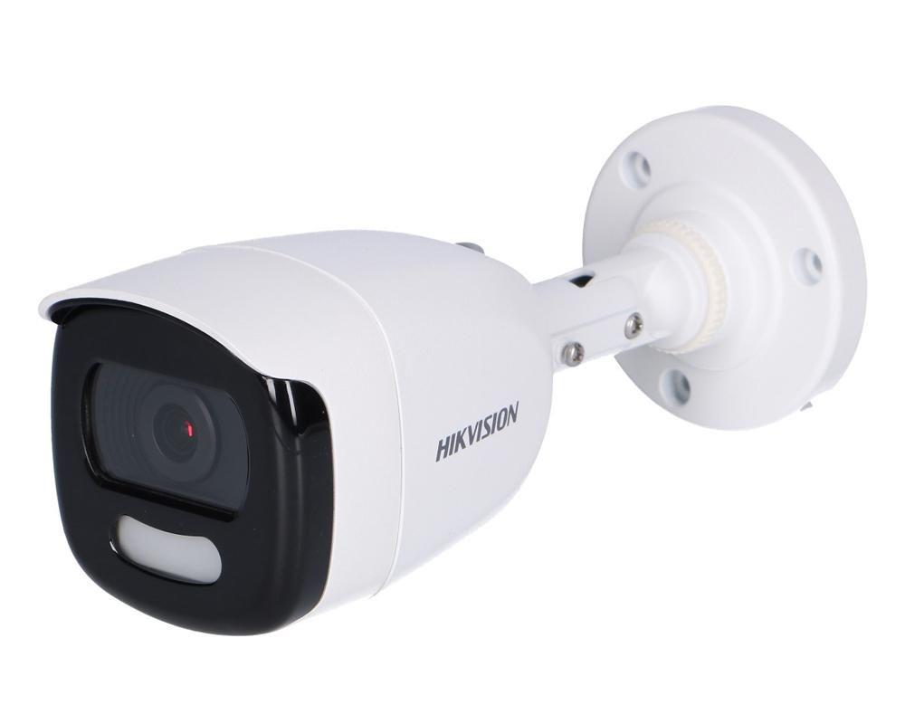 Camera de supraveghere Hikvision Turbo HD Bullet DS-2CE10DFT-F (2.8mm); 2MP, Color Vu - imagini color pe timp de noapte, senzor: 2 MP CMOS, rezolutie: 1920 × 1080@25fps, iluminare: 0.0005 Lux @ (F1.0, AGC ON), 0 Lux cu lumina alba, lentila fixa: 2.8mm, distanta iluminare: 20metri cu ajutorul luminii