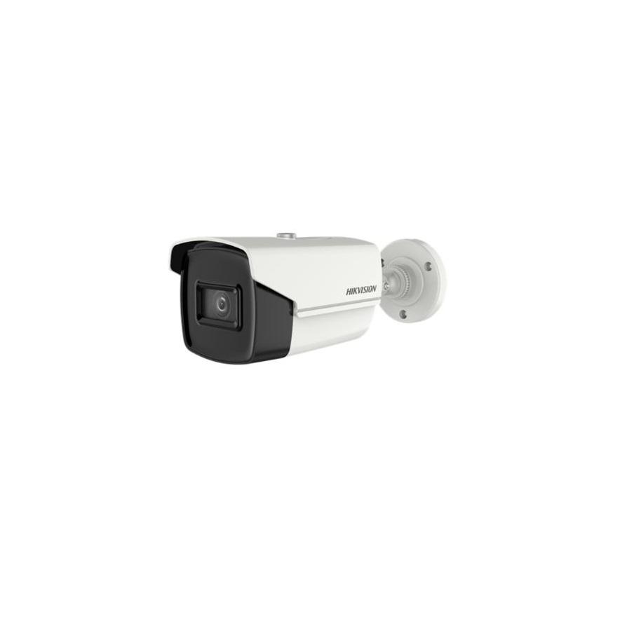 Camera de supraveghere Hikvision Turbo HD Bullet DS- 2CE16U1T-IT3F (2.8mm); 8.29MP; 4K; lentila fixa 2.8mm; rezolutie: 3840 (H) × 2160 (V); Frame Rate: TVI: 8MP@12.5fps, 8MP@15fps, 5MP@20fps, 4MP@25fps, 4MP@ 30fps, 2MP@25fps,2MP@30fps; distanta IR: 60m; EXIR smart IR cu optimizare IR cut Day and