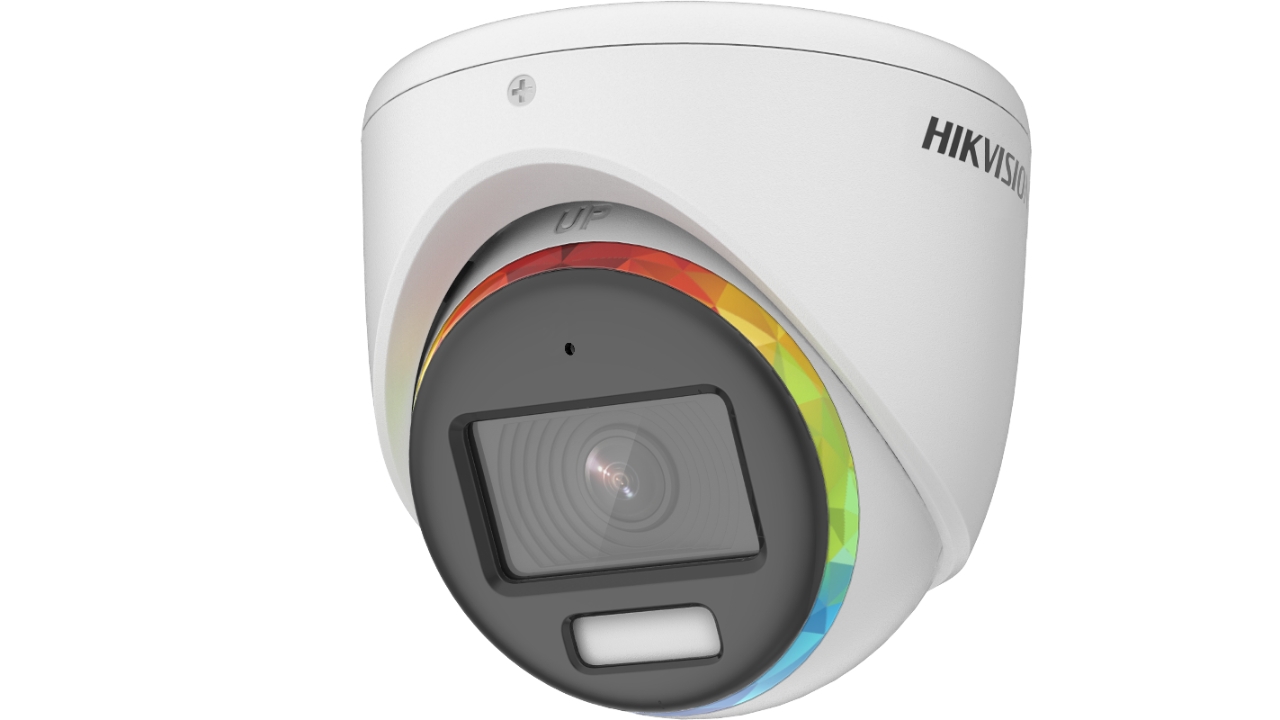 Camera de supraveghere Hikvision Turbo HD turret DS-2CE70DF8T-MFSLN (3.6mm); 2MP, Color Vu - imagini color pe timp de noapte, mirofon audio incorporat, Aperture F1.0, senzor: 2 MP CMOS, rezolutie: 1920 (H) × 1080 (V)@25fps, iluminare: 0.0003 Lux @ (F1.0, AGC ON), 0 Lux with white light, lentila