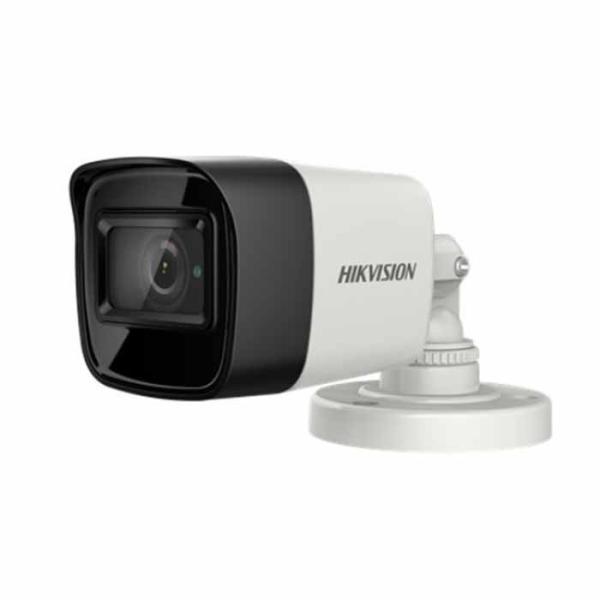 Camera supraveghere Hikvision Turbo HD bullet DS-2CE16D0T-ITFS(2.8mm); 2MP; Audio over coaxial cable, microfon audio incorporat; 2 MP CMOS; rezolutie: 1920 (H) × 1080 (V)@25fps; iluminare: 0.01 Lux@(F1.2, AGC ON), 0 Lux with IR; lentila: 2.8mm, distanta IR: 30metri, Smart IR, horizontal FOV: 106.4°