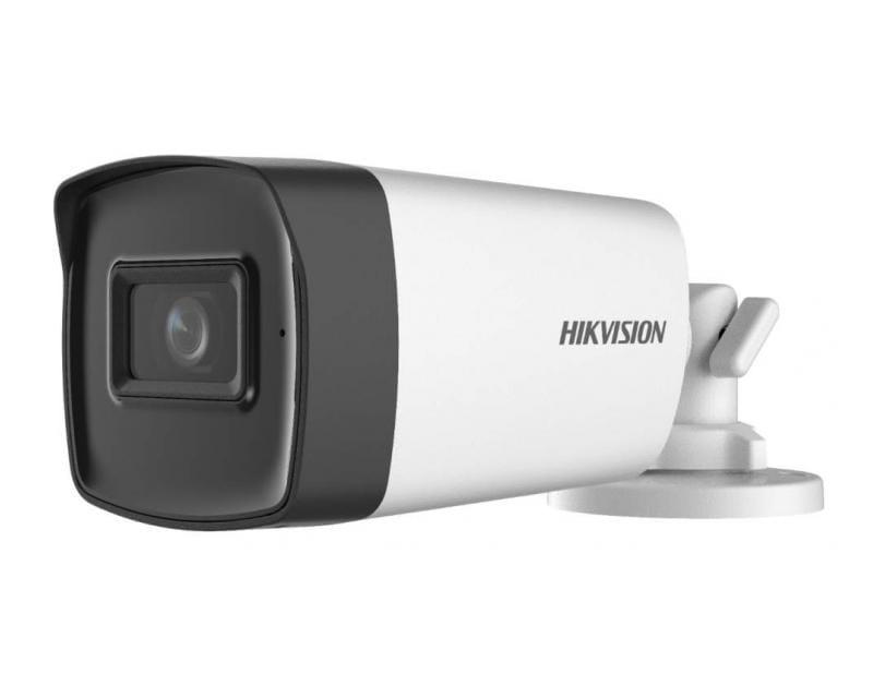 Camera supraveghere Hikvision Turbo HD bullet DS-2CE17H0T-IT3FS(3.6mm), 5MP, microfon audio incorporat, senzor 5 MP CMOS, rezolutie: 2560 (H) × 1944 (V)@20fps, iluminare: 0.01 Lux @ (F1.2, AGC ON), 0 Lux with IR, lentila: 3.6 mm, unghi vizualizare: horizontal FOV: 80°, vertical FOV: 63°, diagonal