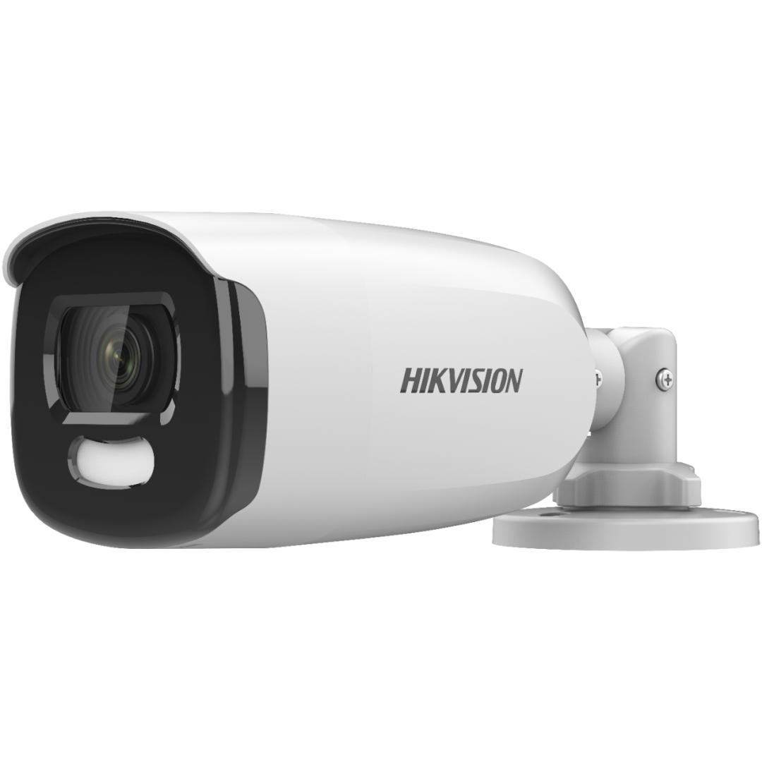 Camera supraveghere Turbo HD bullet HikvisionDS-2CE12HFT-F(3.6mm); 5MP, ColorVU - vizualizare imagini color pe timp de noapte; 5 MP CMOS, rezolutie:  2560 × 1944@20fps, iluminare: 0.0005 Lux @ (F1.0, AGC ON), 0 Lux cu lumina alba, lentila fixa: 3.6mm, distanta iluminare: 40 metri cu ajutorul luminii