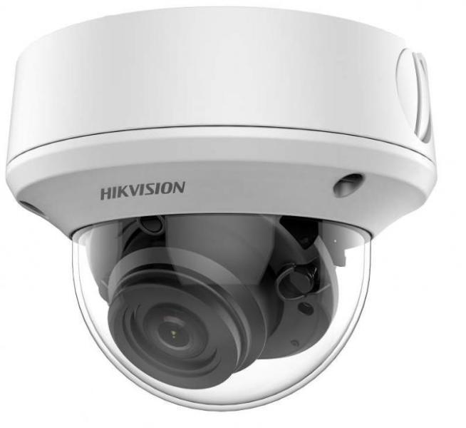 Camera supraveghere hikvision TurboHD dome DS-2CE5AH0T-AVPIT3ZF( 2.7- 13.5mm), 5MP, rezolutie 2560 × 1944@20fps, iluminare Color: 0.01 Lux @ (F1.2, AGC ON), 0 Lux cu IR, lentila 2.7-13.5mm, distanta IR 40m, EXIR 2.0, smart IR, DWDR/2D DNR/IR cut filter/AGC/BLC, camera 4 in 1 TVI/AHD/CVI/CVBS