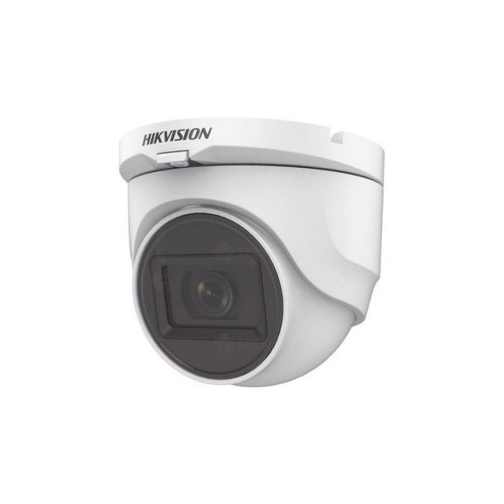 Camera supraveghere Hikvision TURRET DS-2CE76D0T-ITMFS(2.8mm); 2MP; Audio over coaxial cable, microfon audio incorporat; 2 MP CMOS; rezolutie 1920 (H) × 1080 (V)@25fps; iluminare: 0.01 Lux@(F1.2, AGC ON), 0 Lux with IR; lentila: 2.8mm, distanta IR: 30metri, Smart IR, horizontal FOV: 106.4°, vertical