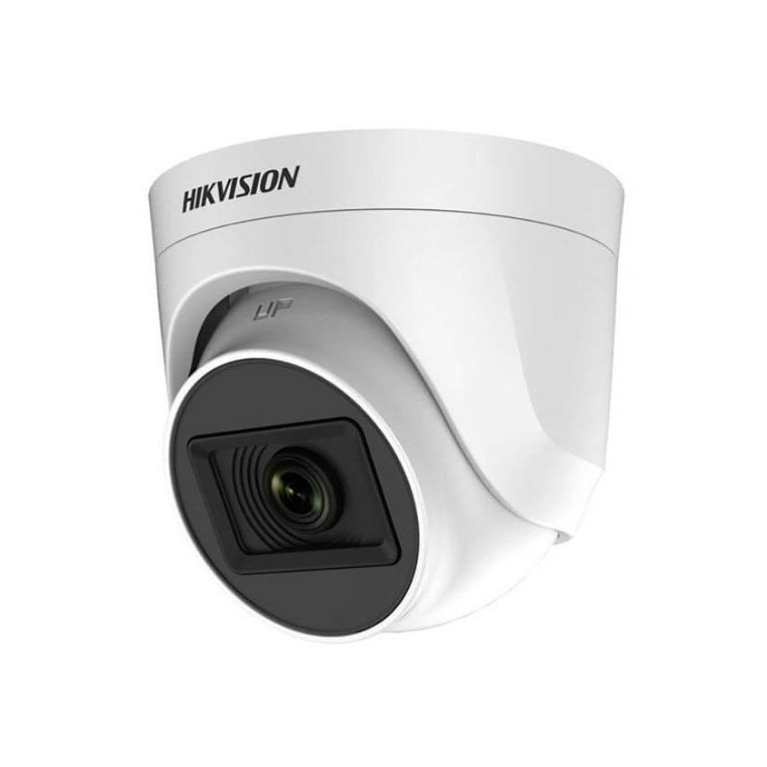 Camera supraveghere Hikvision Turbo HD turret DS-2CE76H0T-ITPF(2.8mm) (C), 5MP, rezolutie: 2560 × 1944 @20fps, iluminare: 0.01 Lux@(F1.2, AGC ON), 0 Lux with IR, lentila fixa: 2.8mm, horizontal FOV: 85°, vertical FOV: 63°, diagonal FOV:110°, distanta IR: 20metri, EXIR 2.0, Digital WDR/ICR/AGC/2D