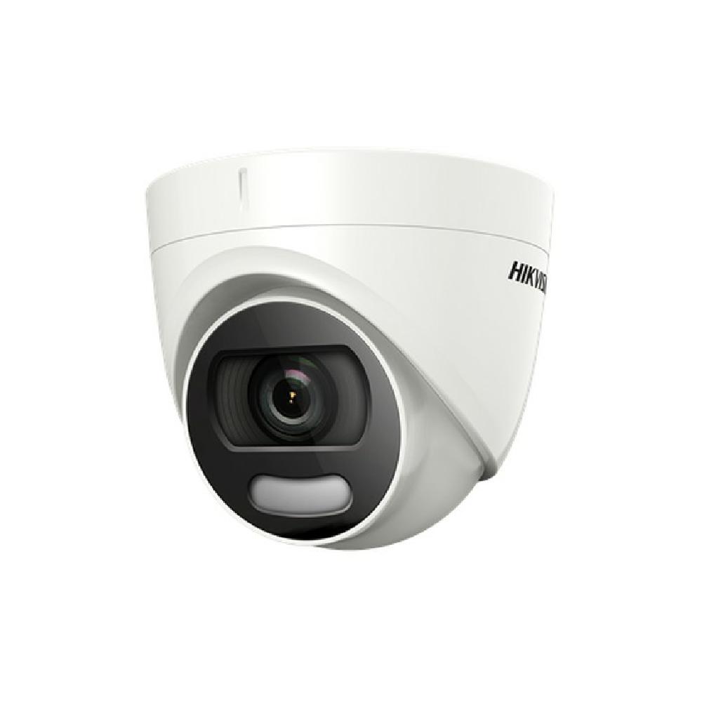 Camera supraveghere TURRET Hikvision DS-2CE72HFT-F(3.6mm); 5MP, ColorVU - vizualizare imagini color pe timp de noapte, 5 MP CMOS, rezolutie: 2560 × 1944@@20fps, iluminare: 0.0005 Lux @ (F1.0, AGC ON), 0 Lux cu  lumina alba, lentila fixa: 3.6mm, distanta iluminare: 20metri cu ajutorul luminii albe