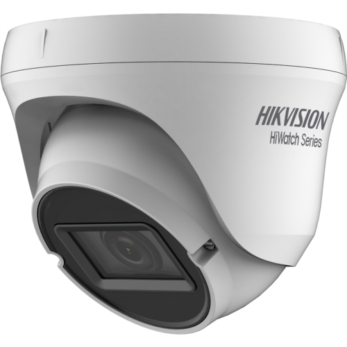 Camera de supraveghere Hikvision TURRET HWT-T320-VFC 2 MP CMOS image sensor, Lens:2.8-12 mm, Angle of view:111.5° to 33.4°, up to 40 m IR distance, WDR DWDR, Video Output 1 Analog HD output, Operating Conditions:-40 °C to 60 °C, IP66, Dimensions:Ø 120 mm × 105.06 mm, Weight 450 g .