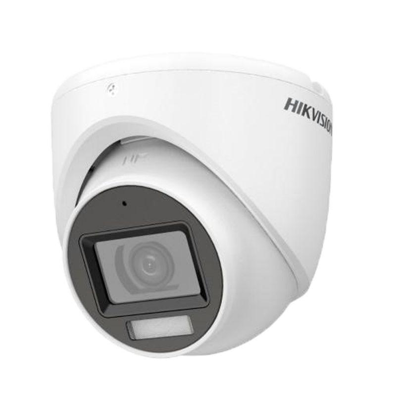 Camera Hikvision Turret Smart Hybrid Light ColorVu DS-2CE76D0T- LMFS(2.8MM);2MP; Senzor:2 MP CMOS; Rezolutie: 1920 (H) × 1080 (V); Iluminare: 0.01 Lux @ (F1.6, AGC ON), 0 Lux with IR, White Light;IR; Lentila: 2.8mm,horizontal FOV: 101°, vertical FOV: 56°, diagonal FOV: 118°;IR 20M,White Light 20M