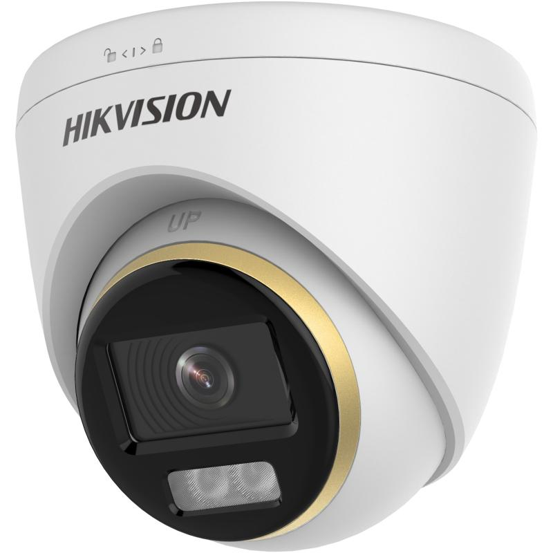 Camera de supraveghere Turret 3K ColorVu Dual-light PoC Hikvision DS-2CE72KF3T-LE(2.8MM), lentila fixa 2.8mm, iluminare min: 0.0005 Lux @ (F1.0, AGC ON), 0 Lux cu lumina alba, IR: 40m, lumina alba 40m, alimentare: 12 VDC ± 25%, PoC.at, Max.7.8 W, protectie: IP67, dimensiuni: Ø109.98 mm × 98.27 mm