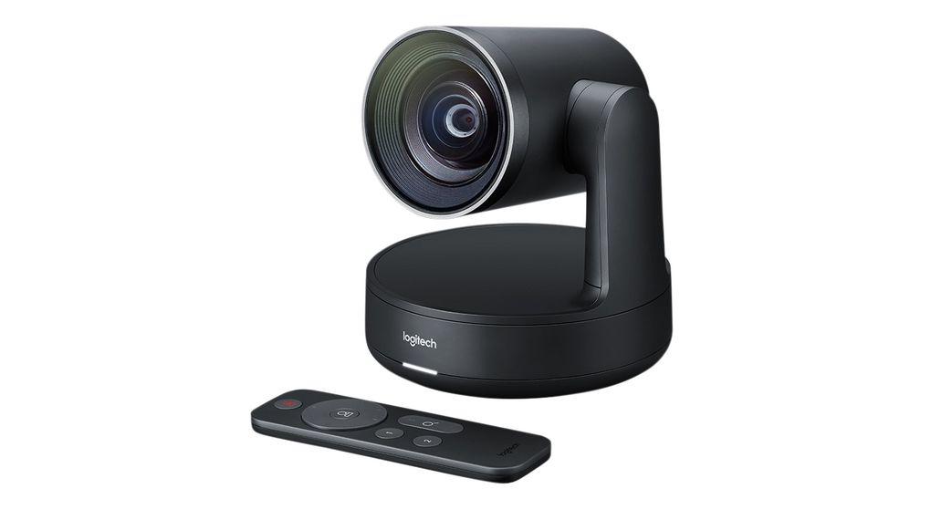 Camera videoconferinta Logitech Rally, rezolutie 4K, conectivitate: USB 3.0, câmp vizual 90°, Autofocus, 3 presetări ale camerei, fara posibilitatea de suplimentare cu microfoane aditionale, RightLight™ cu Wide Dynamic Range (WDR), Controlul automat al camerei RightSight™, cu telecomanda (nu este