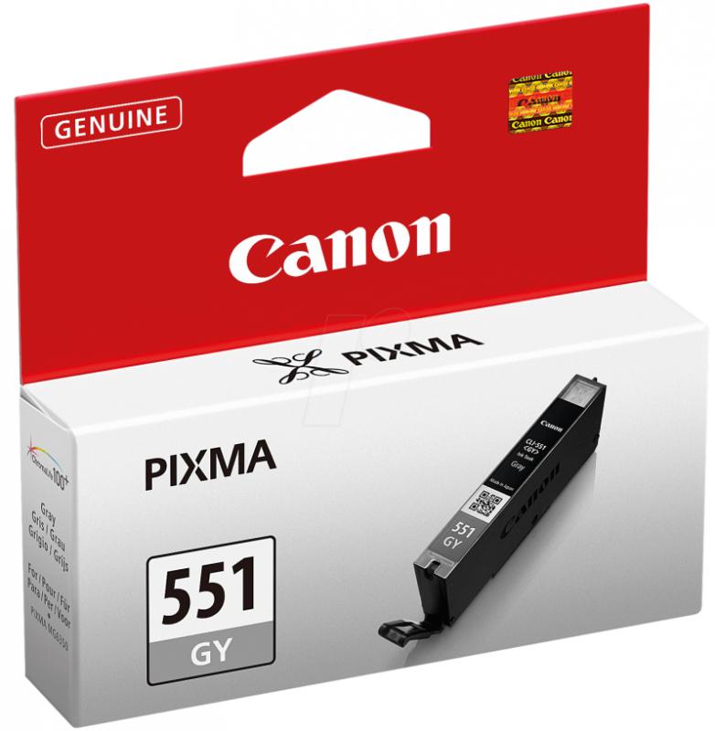 Cartus cerneala Canon CLI-551GY, grey, capacitate 7ml, pentru Canon Pixma IP7250, Pixma IP8750, Pixma IX6850, Pixma MG5450, Pixma MG5550, Pixma MG6350, Pixma MG6450, Pixma MG7150, Pixma MX925.