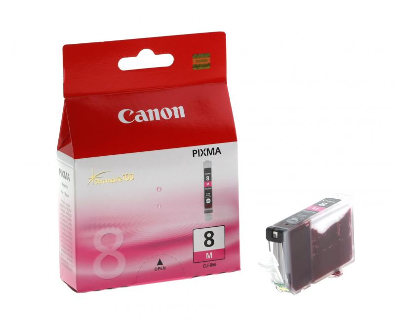 Cartus cerneala Canon CLI-8M, magenta, capacitate 13ml, pentru Canon Pixma IP4200, Pixma IP4300, Pixma IP4500, Pixma IP5200, Pixma IP5300, Pixma IP6600D, Pixma IP6700D, Pixma MP500, Pixma MP530, Pixma MP600, Pixma MP610, Pixma MP800, Pixma MP810, Pixma MP830, Pixma MP970, Pixma Pro 9000