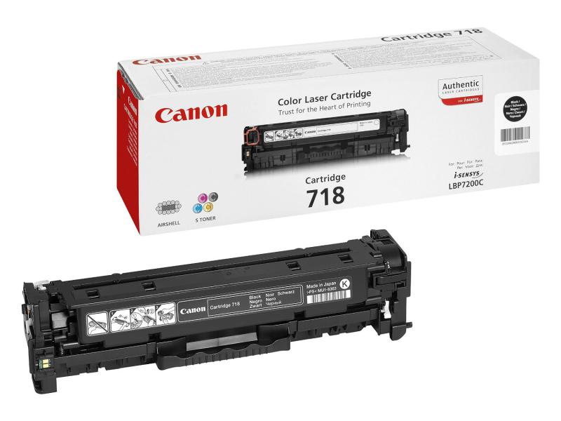 Toner Canon CRG718BK, black twin pack, capacitate 2x3400 pagini, pentru LBP-7200Cdn