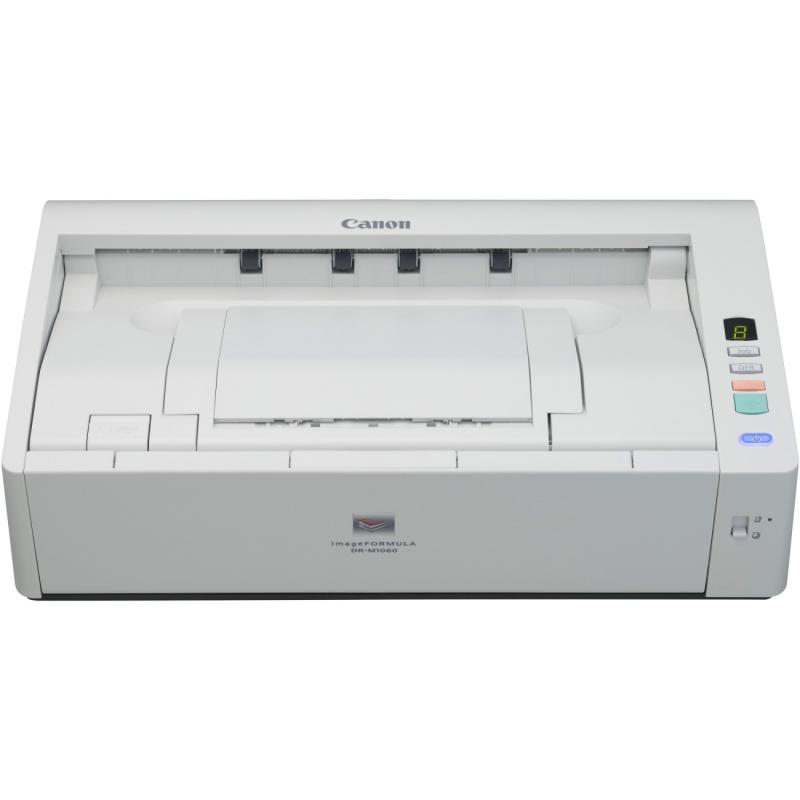 Scanner Canon DRM1060, dimensiune A3, tip sheetfed ultracompact, duplex, viteza de scanare 60ppm alb-negru si color, rezolutie optica 600dpi, senzor CIS, software inclus: ISIS/TWAIN Drivers, CaptureOnTouch, CapturePerfect, eCopy PDF Pro Office, Kofax VRS, ADF 60 coli, interfata: USB 2.0, volum