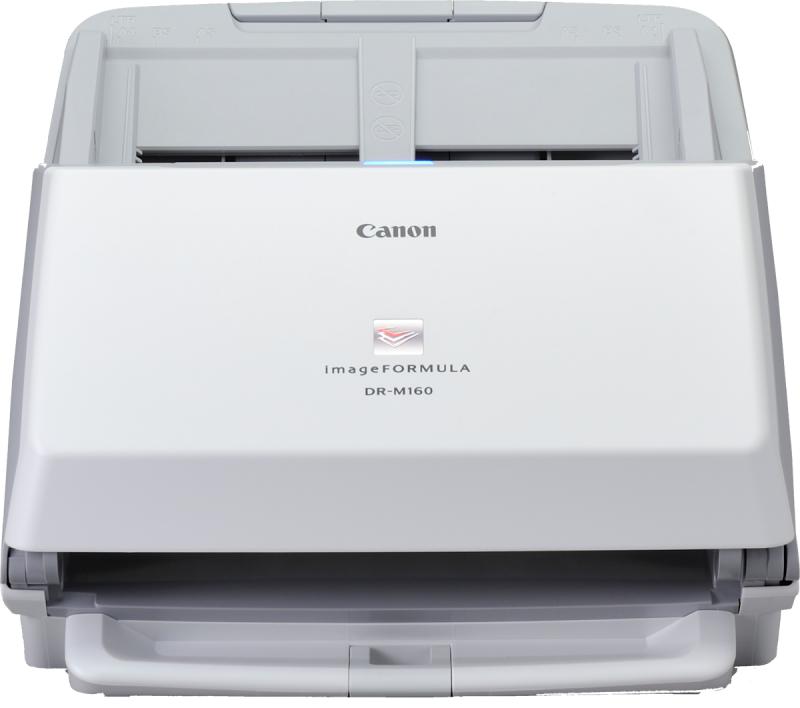 Scanner Canon DRM160II, dimensiune A4, tip sheetfed, viteza de scanare: Alb-negru: 200/300 dpi, 40 ppm/80 ipm, Color: 200 dpi, 300 dpi: 40 ppm/80 ipm, rezolutie optica 600dpi, senzor CIS, software inclus: Driver ISIS/TWAIN, CaptureOnTouch, CapturePerfect 3.1, Kofax VRS, eCopy PDF Pro Office