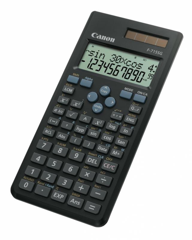 Calculator birou Canon F715SGBK, 16 digiti, display LCD 2 linii, alimentare solara si baterie, 250 functii