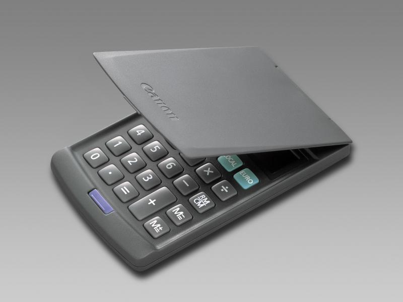Calculator birou Canon  LS39EBL, 8 digiti, display LCD, alimentare baterie si soalra, conversie EURO, oprire automata