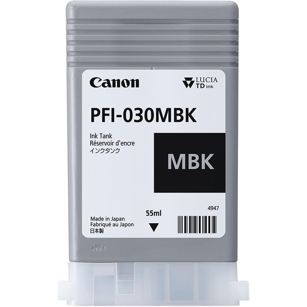Cartus cerneala Canon PFI-030MBK, Matte Black, capacitate 55ml, pentru Canon imagePROGRAF TA-20, imagePROGRAF TA-30.