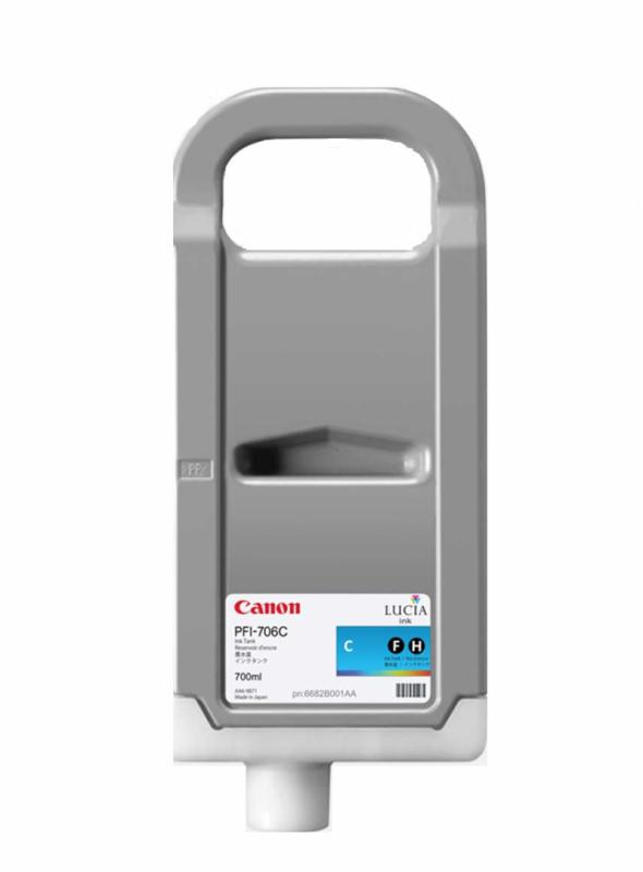 Cartus cerneala Canon PFI-706C, cyan, capacitate 700ml, pentru Canon  iPF8300/8300S, iPF8400, iPF9400/9400S