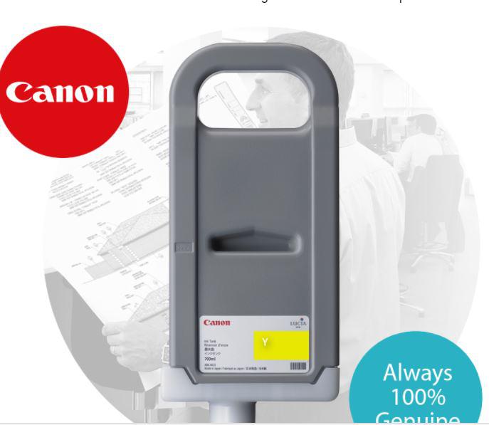 Cartus cerneala Canon PFI-710Y, yellow, capacitate 700ml, pentru Canon imagePROGRAF TX-2000, imagePROGRAF TX-3000, imagePROGRAF TX-4000.