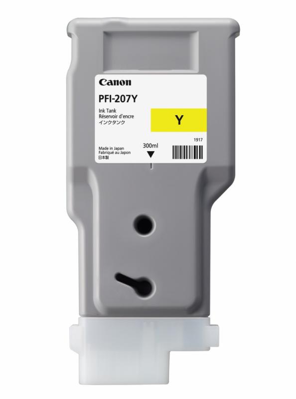 Cartus cerneala Canon PFI-207Y, yellow, capacitate 300ml, pentru Canon iPF680/685, iPF780/785