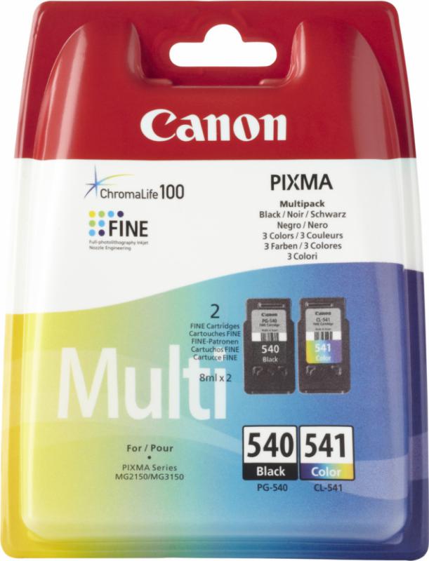 Cartus cerneala Canon PG-540 + CL-541, multipack (black, color), pentru Canon Pixma MG2150, Pixma MG2250, Pixma MG3150, Pixma MG3250, Pixma MG3550, Pixma MG4150, Pixma MG4250, Pixma MX375, Pixma MX395, Pixma MX435, Pixma MX455, Pixma MX475, Pixma MX515, Pixma MX525, Pixma MX535.