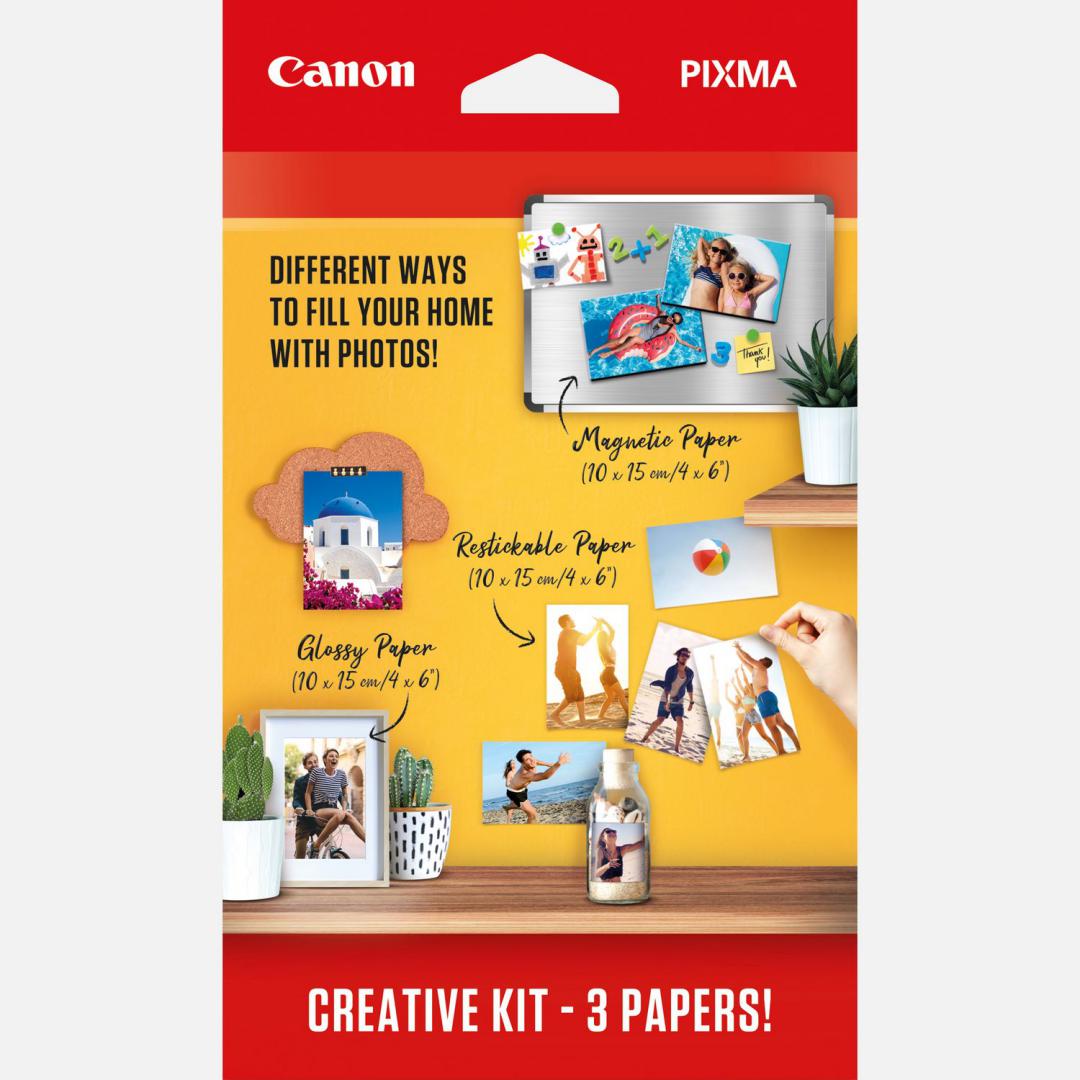 Hartie foto Canon Pixma Creative Kit (MG101 4x6 + RP-101 4x6 + PP201 4x6).