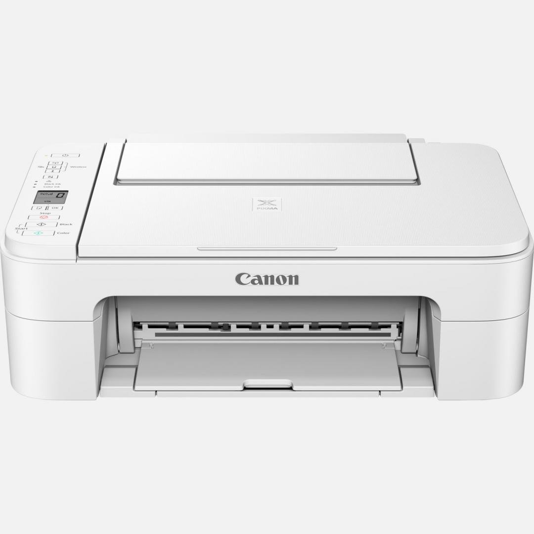 Multifunctional inkjet color Canon Pixma TS3351 WHITE, dimensiune A4 (Printare, Copiere, Scanare), viteza 7.7ipm alb-negru, 4ipm color, rezolutie 4800x1200 dpi, alimentare hartie 60 coli, imprimare fara margini, scanner cu suport plat CIS, rezolutie scanare 600 x 1200 dpi, viteza scanare A4 27 sec