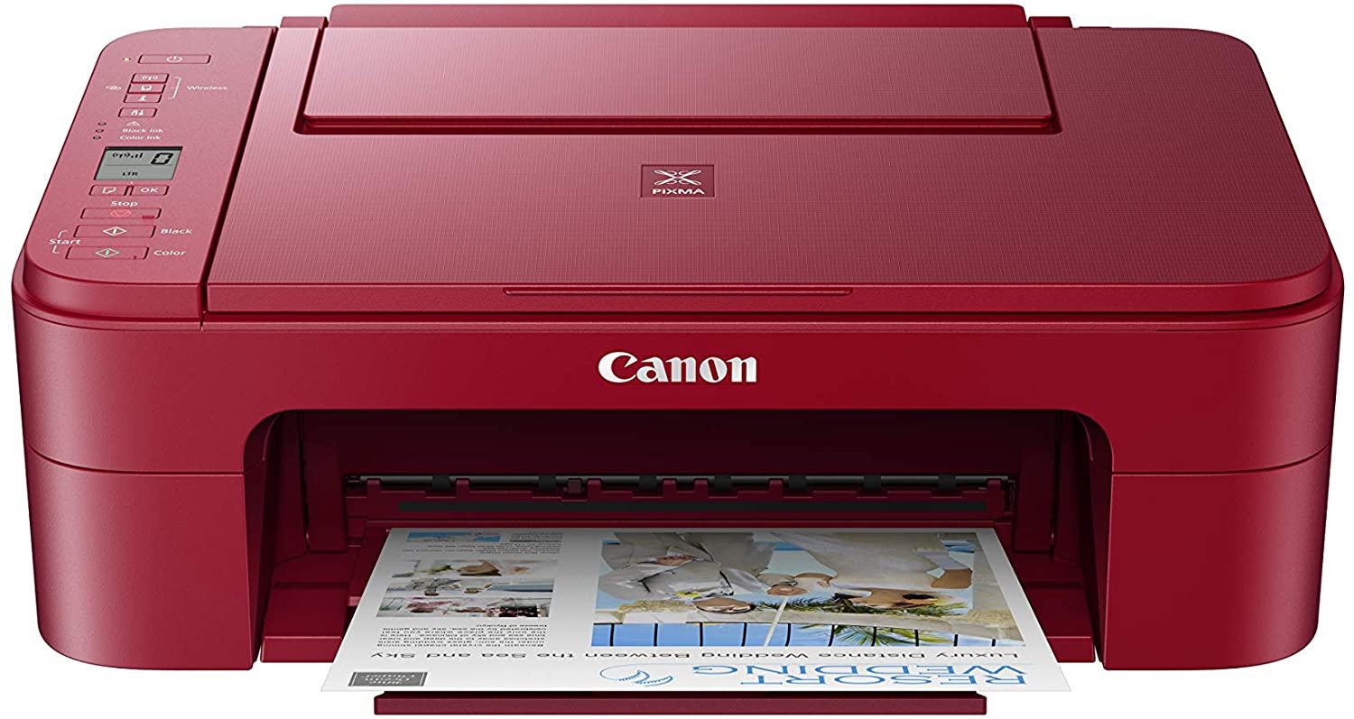 Multifunctional inkjet color Canon Pixma TS3352 RED, dimensiune A4 (Printare, Copiere, Scanare), viteza 7.7ipm alb-negru, 4ipm color, rezolutie 4800x1200 dpi, alimentare hartie 60 coli, imprimare fara margini, scanner cu suport plat CIS, rezolutie scanare 600 x 1200 dpi, viteza scanare A4 27 sec