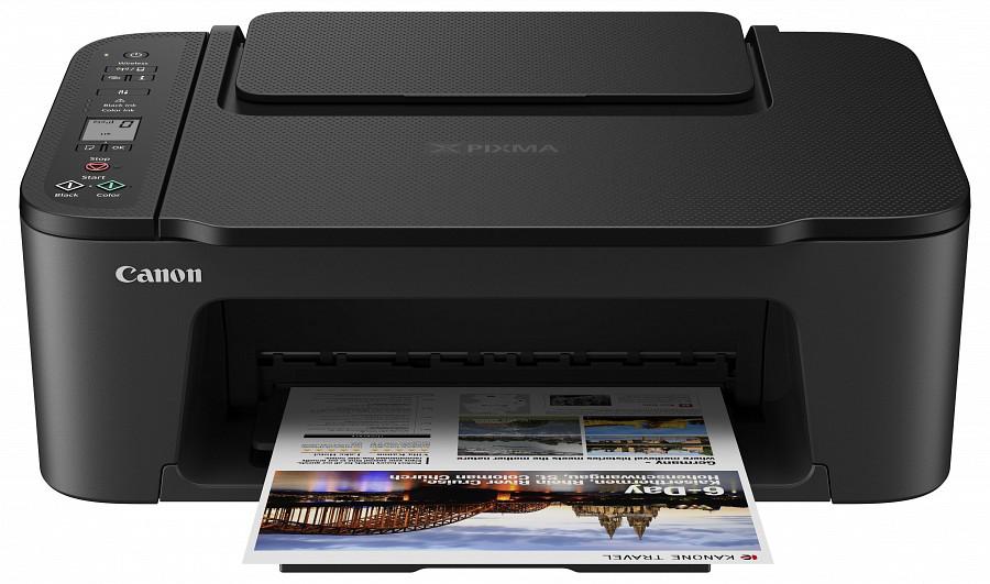 Multifunctional inkjet color Canon Pixma TS3450 Black, dimensiune A4 (Printare, Copiere, Scanare), viteza 7.7ipm alb-negru, 4ipm color, rezolutie 4800x1200 dpi, alimentare hartie 60 coli, imprimare fara margini, scanner cu suport plat CIS, rezolutie scanare 600 x 1200 dpi, viteza scanare A4 27 sec