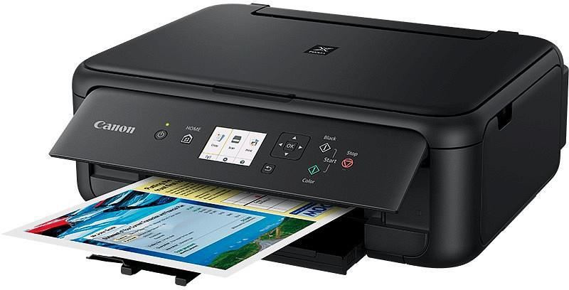 Multifunctional inkjet color Canon Pixma TS5150 Black, dimensiune A4 (Printare, Copiere, Scanare), viteza 13ipm alb-negru, 6.8ipm color, rezolutie 4800x1200 dpi, alimentare hartie 100 coli, imprimare fara margini, scanner cu suport plat CIS, rezolutie scanare 1200 x 2400 dpi, viteza scanare A4 14