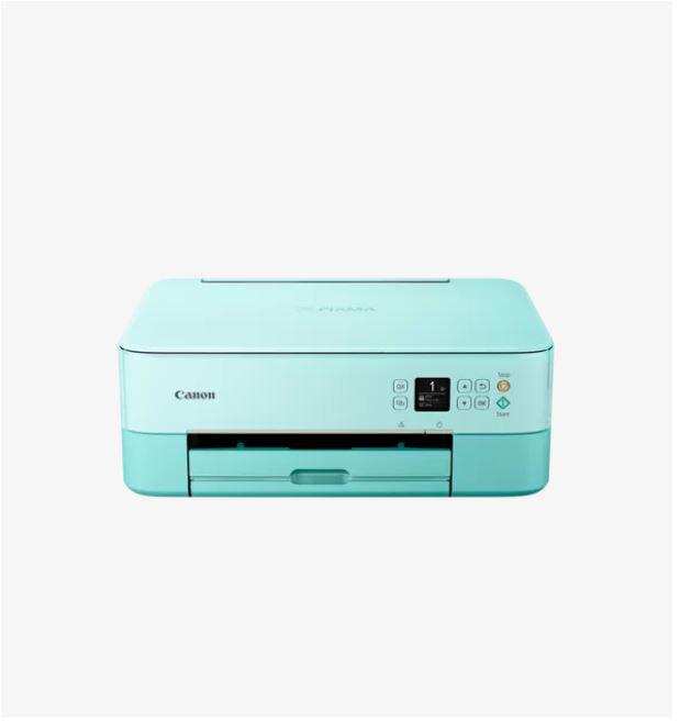 Multifunctional inkjet color Canon Pixma TS5353AGR Green, dimensiune A4 (Printare, Copiere, Scanare), viteza 13ipm alb-negru, 6.8ipm color, rezolutie 4800x1200 dpi, alimentare hartie 100 coli, imprimare fara margini, scanner cu suport plat CIS, rezolutie scanare 1200 x 2400 dpi, viteza scanare A4 20