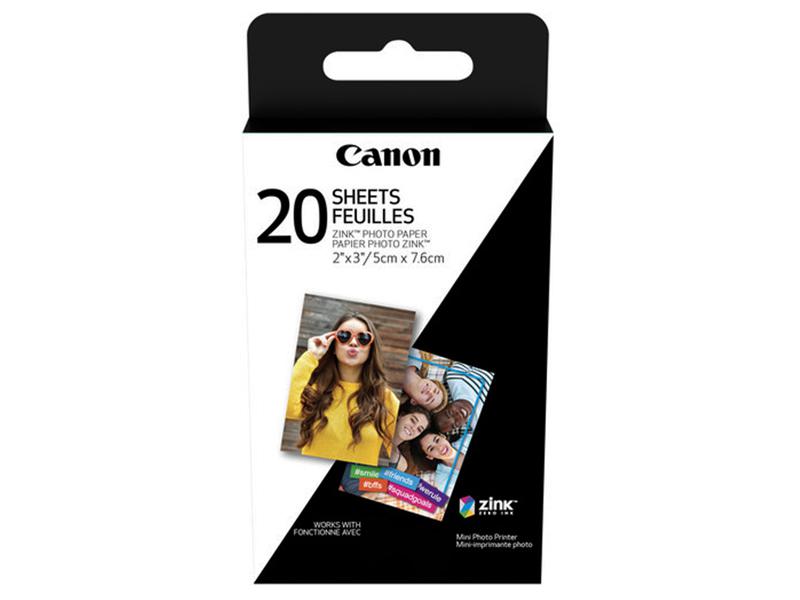 Hartie foto Canon ZINK pentru Zoemini, 5x7.6 cm, 20 bucati.