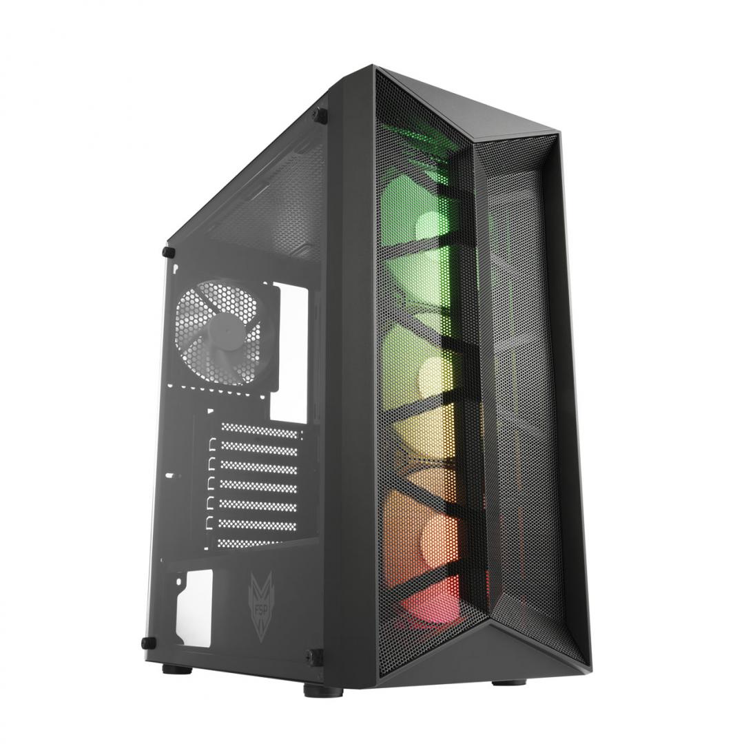 Carcasa FSP CMT211A RGB TG Mid-Tower NEGRU