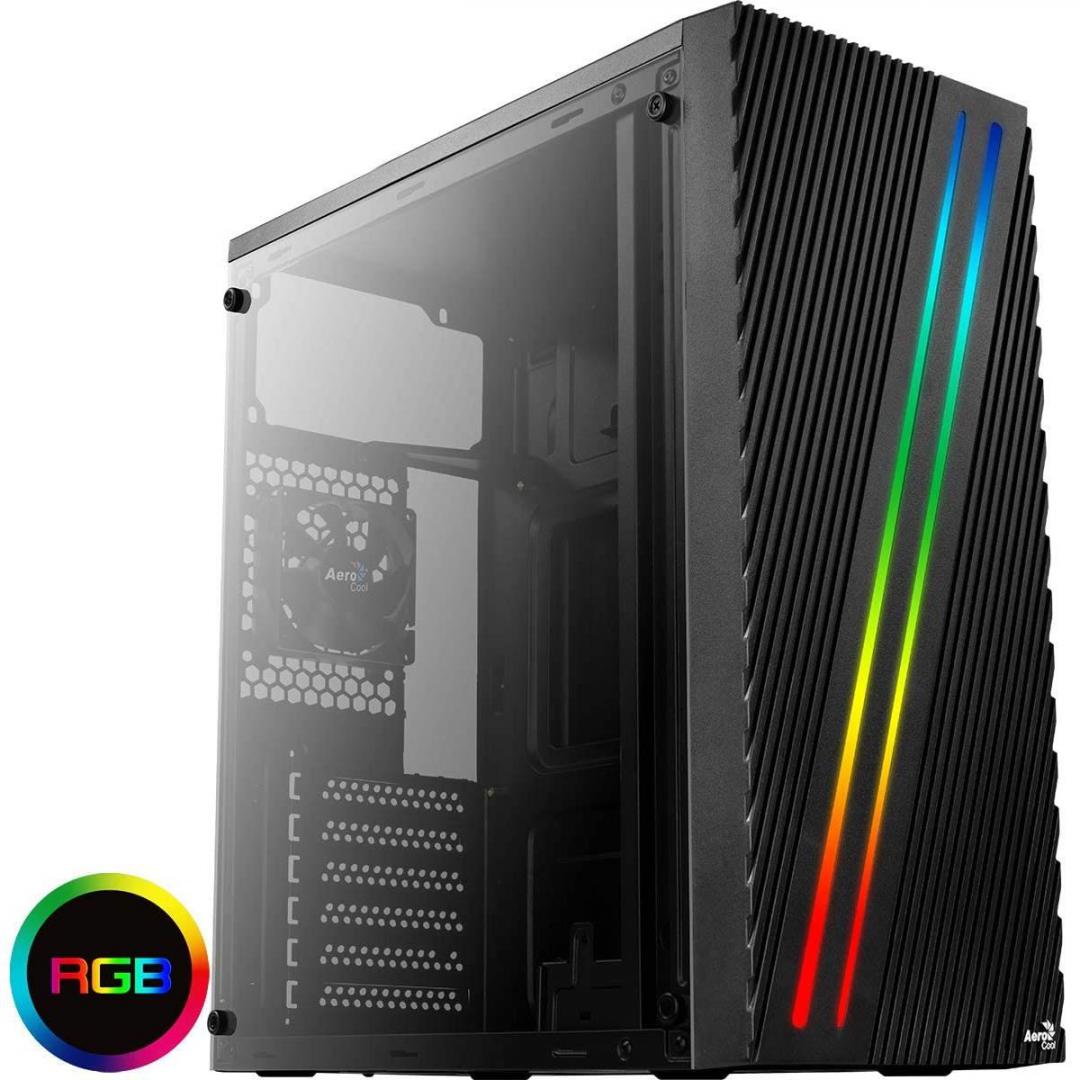 Carcasa Aerocool Streak RGB, Mid-Tower NEGRU