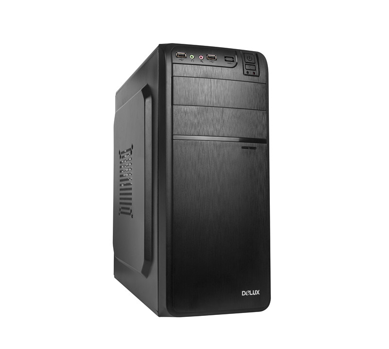 Carcasa Delux Mid Tower DW600,sursa 500W, Middle Tower, ATX, 2 x USB 3.0, audio, 2x5.25 , 2.80kg, neagra