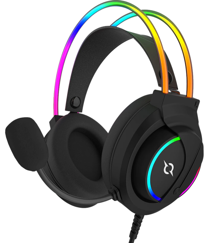 Casti over-ear AQIRYS Cygnus, sistem de sunet 7.1 Virtual Surround, cu fir, cu microfon flexibil, interfata USB 2.0