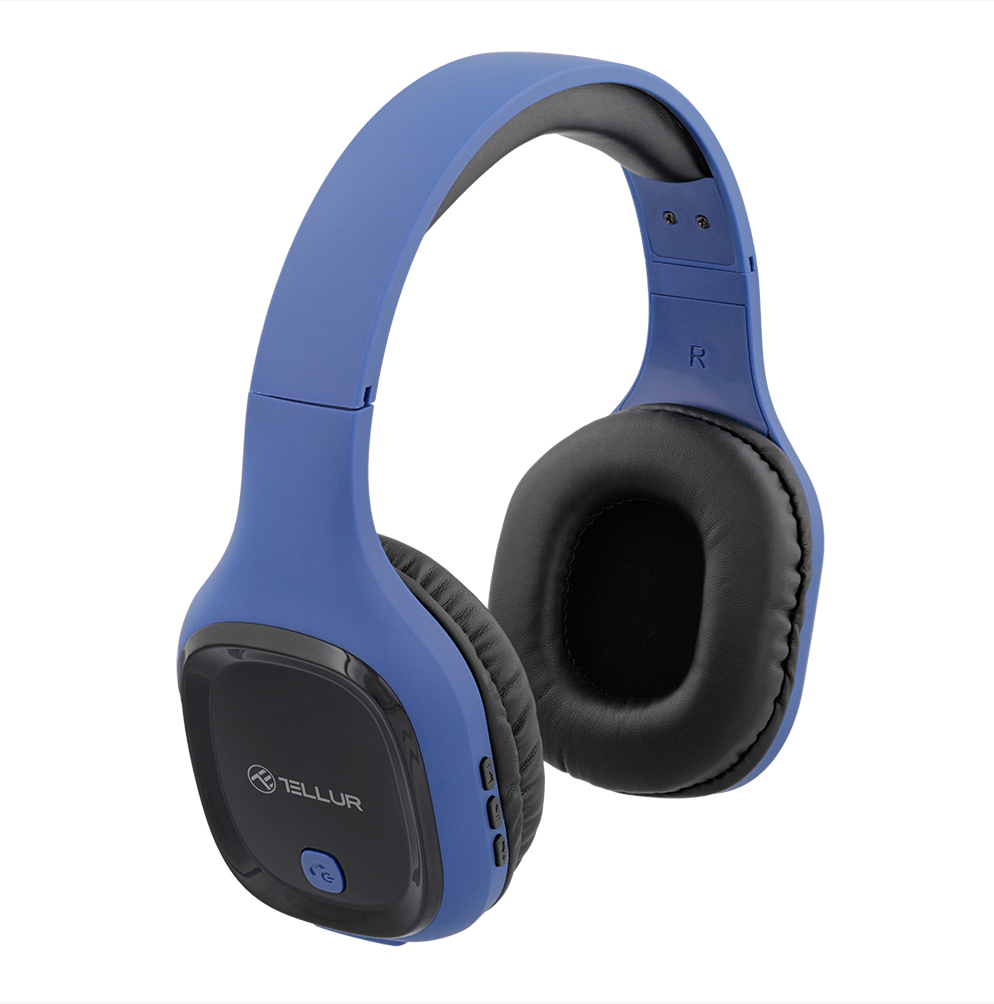 Casti Over-ear Bluetooth Tellur Pulse, Microfon, Albastru