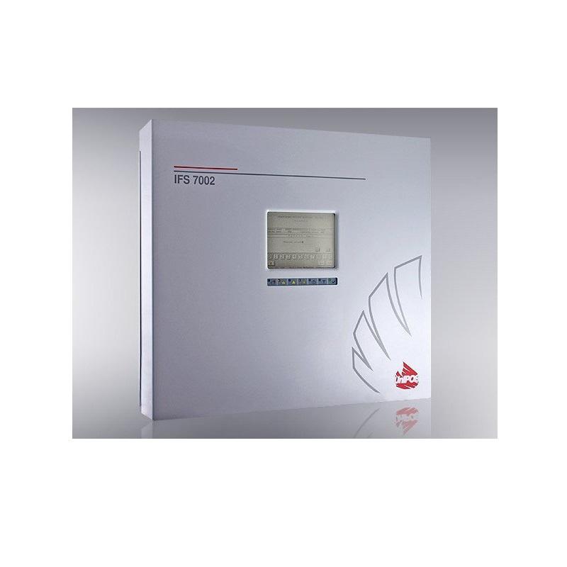 Iteractive Addressable Fire Alarm panel IFS7002-2:- Two signal loop, 250addresses and branches possibility;- Graphic LCD display with touchscreen panel;- up to 250 zones;- 2 monitored outputs;- 3 relay outputs;-nonvolatile archive memory – up to 1023 events;- 2 x CAN interfaces;- 1x RS232.