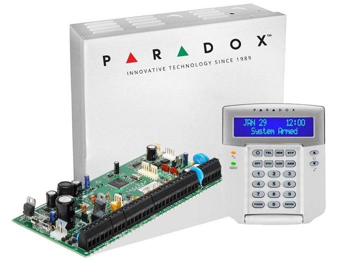 Centrala Paradox SP6000; 8 intrări de zonă sau 16 cu ATZ, extensibila la 32 zone; extensibilă la 16 ieşiri PGM –> (2 pe placă); trigger PGM +/; intrare pentru detectori de fum, pe 2 fire; sursă alimentare în comutaţie: 1.5A; consum iesire Aux:  Nominal  600mA - Maxim 700mA (protectie