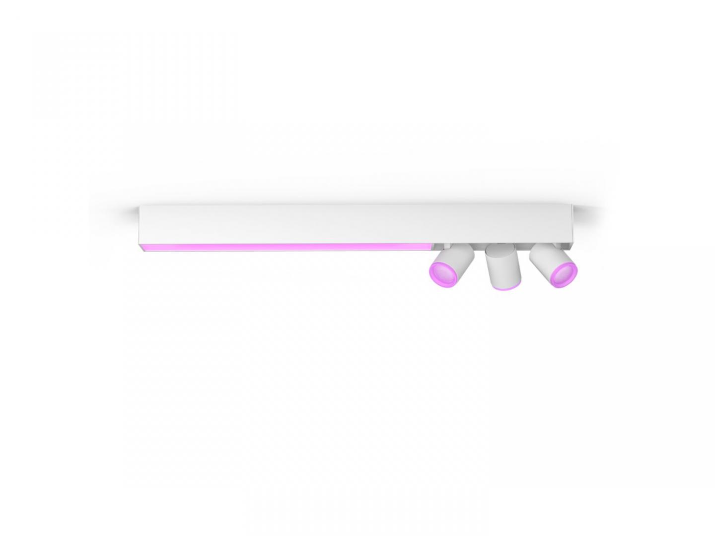 Plafoniera LED RGB Philips Hue Centris, Bluetooth, cu 3xGU10, 3x5.7W+LED 36W, 3550 lm, lumina alba si color (2000-6500K), IP20, Metal, Alb