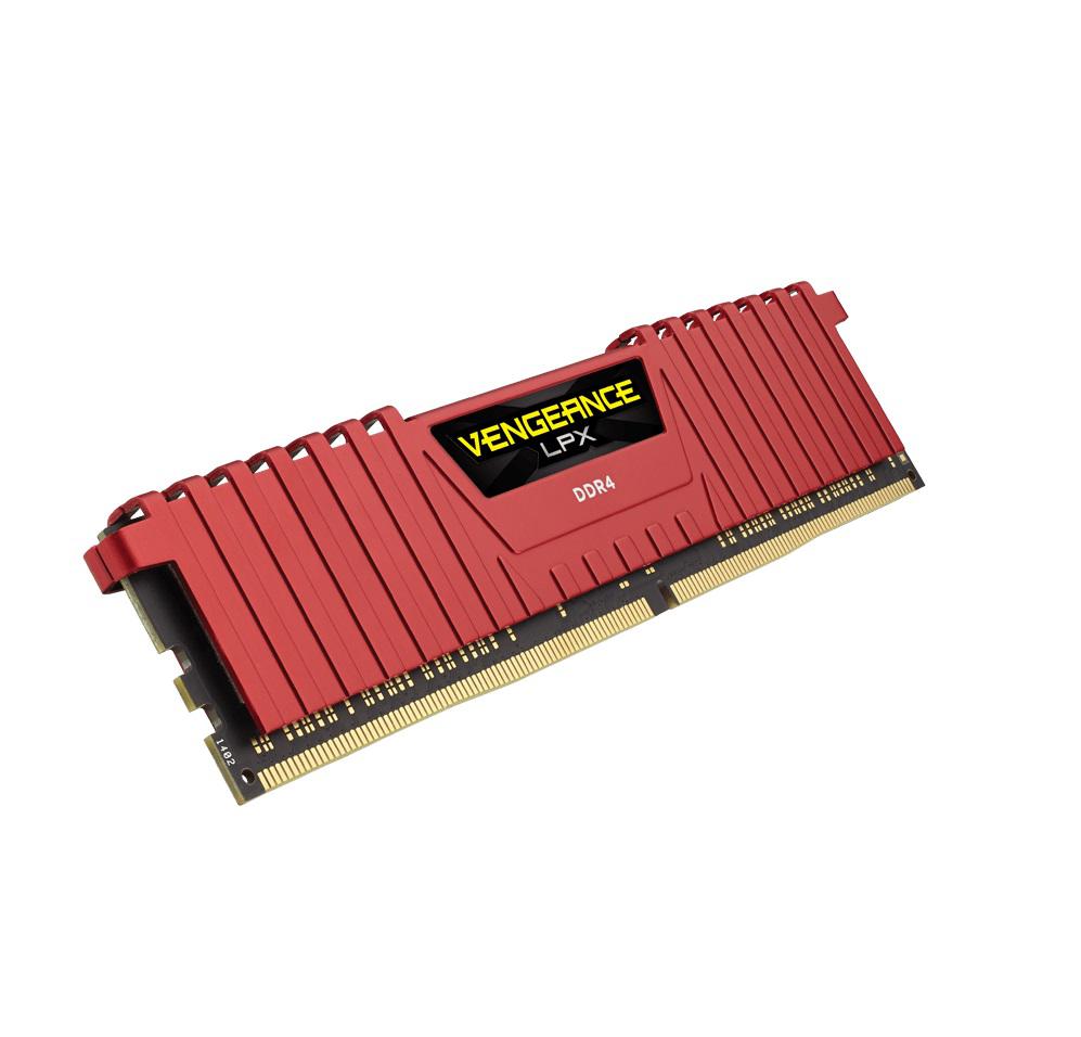 Memorie RAM Corsair Vengeance LPX Red, DIMM, DDR4, 4GB, CL16, 2400MHz
