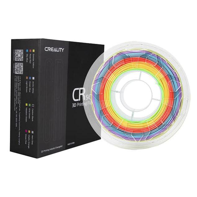 CREALITY CR PLA 3D Printer Filament, Rainbow, 1KG, Printing temperature: 190-220, Filament diameter: 1.75mm, Tensile strength: 60MPa, Size of filament wheel: Diameter 200mm, height 66mm, hole diameter 56mm. Utilizare: pana la 6 luni de la deschiderea ambalajului.