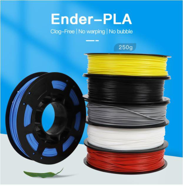 CREALITY ENDER PLA 3D Printer Filament, black, 250g Printing temperature: 200, Filament diameter: 1.75mm, Tensile strength: 60MPa , hole diameter 56mm.