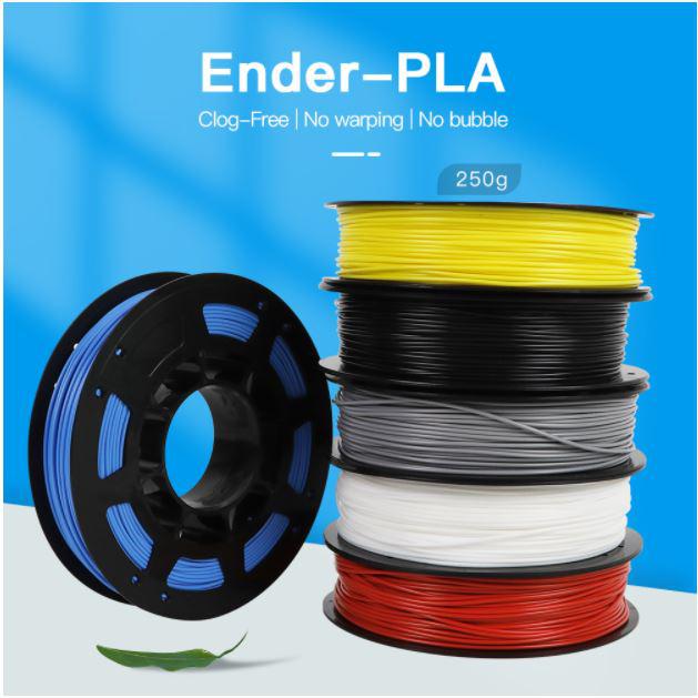 CREALITY ENDER PLA 3D Printer Filament, Grey, 250g Printing temperature: 200, Filament diameter: 1.75mm, Tensile strength: 60MPa , hole diameter 56mm.