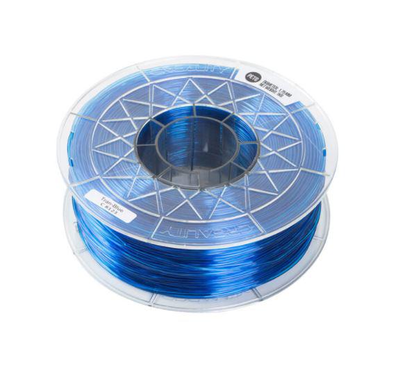 CREALITY CR PETG 3D Printer Filament, transparent Blue, Printing temperature: 230-250°C, Filament diameter: 1.75mm, Tensile strength: 49MPa, Size of filament wheel: Diameter 200mm, height 66mm, hole diameter 53mm. Eco-friendly, odorless, non-toxic. Utilizare: pana la 1 an de la deschiderea