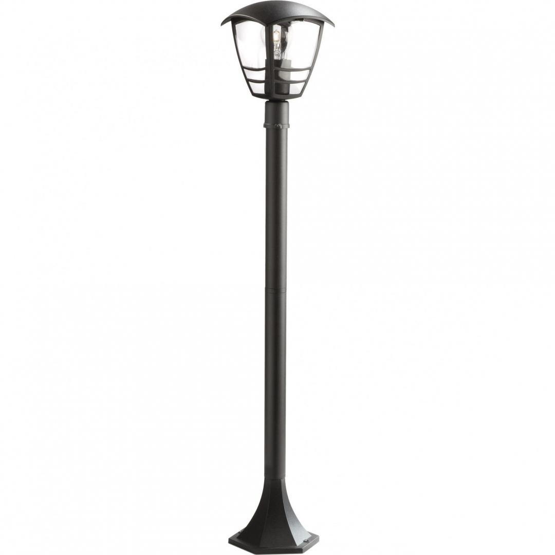 Stalp tip felinar pentru iluminat exterior Philips Creek, 1xE27, max60W ,IP44, 995x175mm, Negru