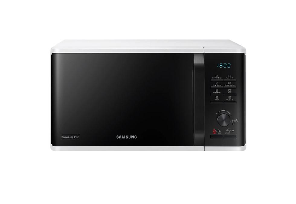 Cuptor cu microunde Samsung MG23K3515AW/OL, 23 l, 800 W, Browning Plus, Grill, Keep Warm, Quick Defrost, Interior ceramic, Timer, Child lock, Alb