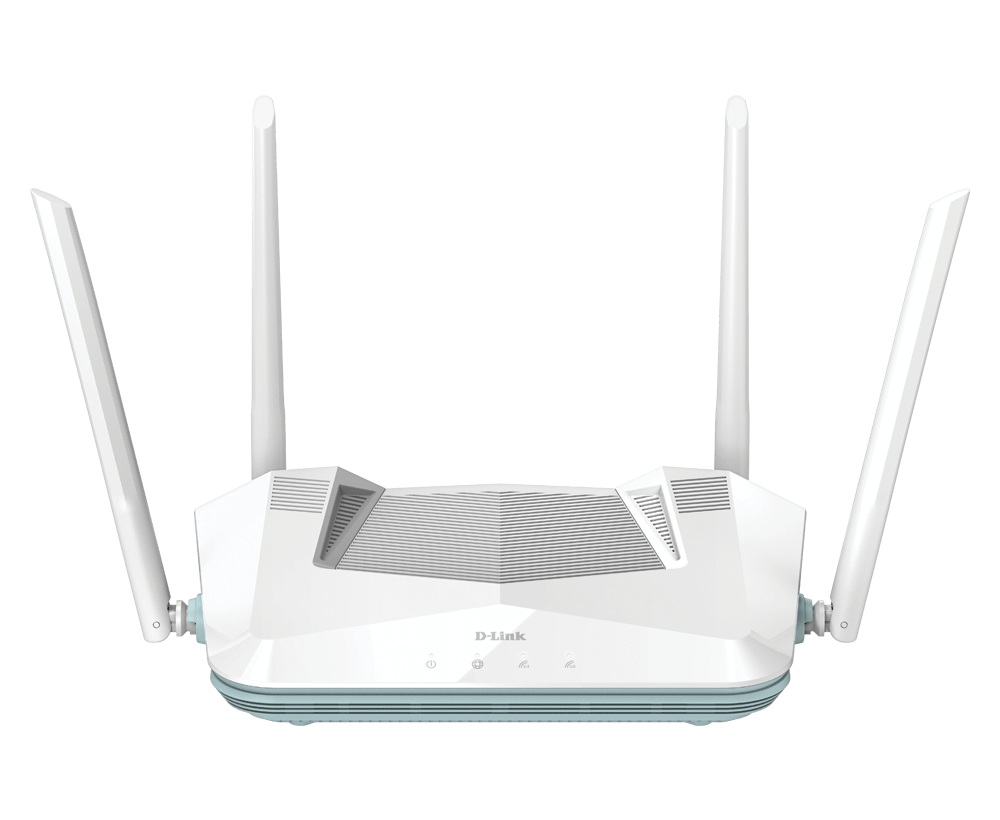 D-LINK AX3200 Smart Router Dual-Band R32, Interfata: 4 x 10/100/1000, 1 x WAN GB, Standarde wireless: IEEE 802.11ax/ac/n/g/b/k/v/a/h, IEEE 802.3u/ab, 4 x antene externe, viteza wireless: 2.4 GHz Up to 800 Mbps, 5 GHz Up to 2402 Mbps, Dimensiuni: 228.30 x 159.0 x 61.9 mm, Greutate: 446g,