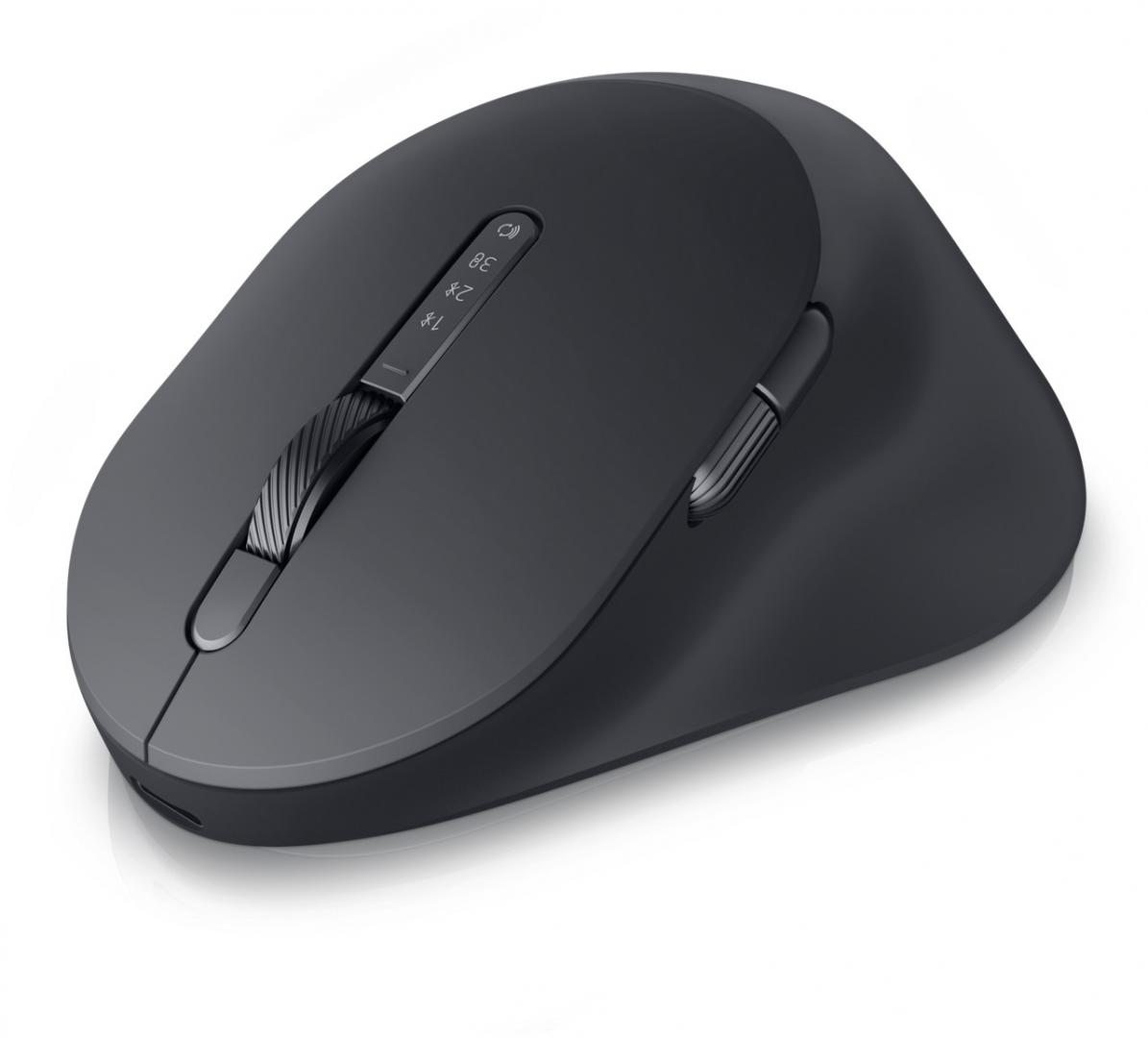 Dell Premier Rechargeable Mouse - MS900, Color: Graphite,  Connectivity: Wireless, Interface: 2.4 GHz, Bluetooth 5.1, Buttons: 7 (3 programmable), Movement Resolution: Adjustable from 800 to 8000 at increments of 200, Features: Vertical and horizontal scrolling, rechargeable battery, hyper-fast